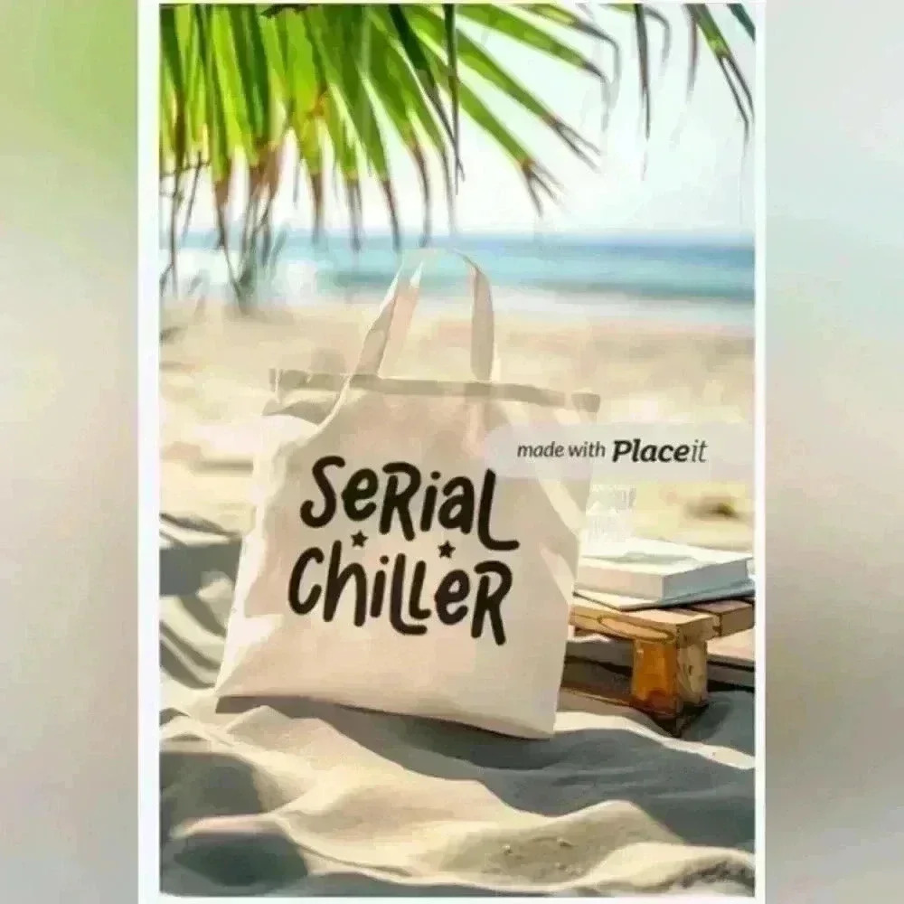 Serial chiller sarcastic funny quote tote recycled tote bag - Picture 1 of 3